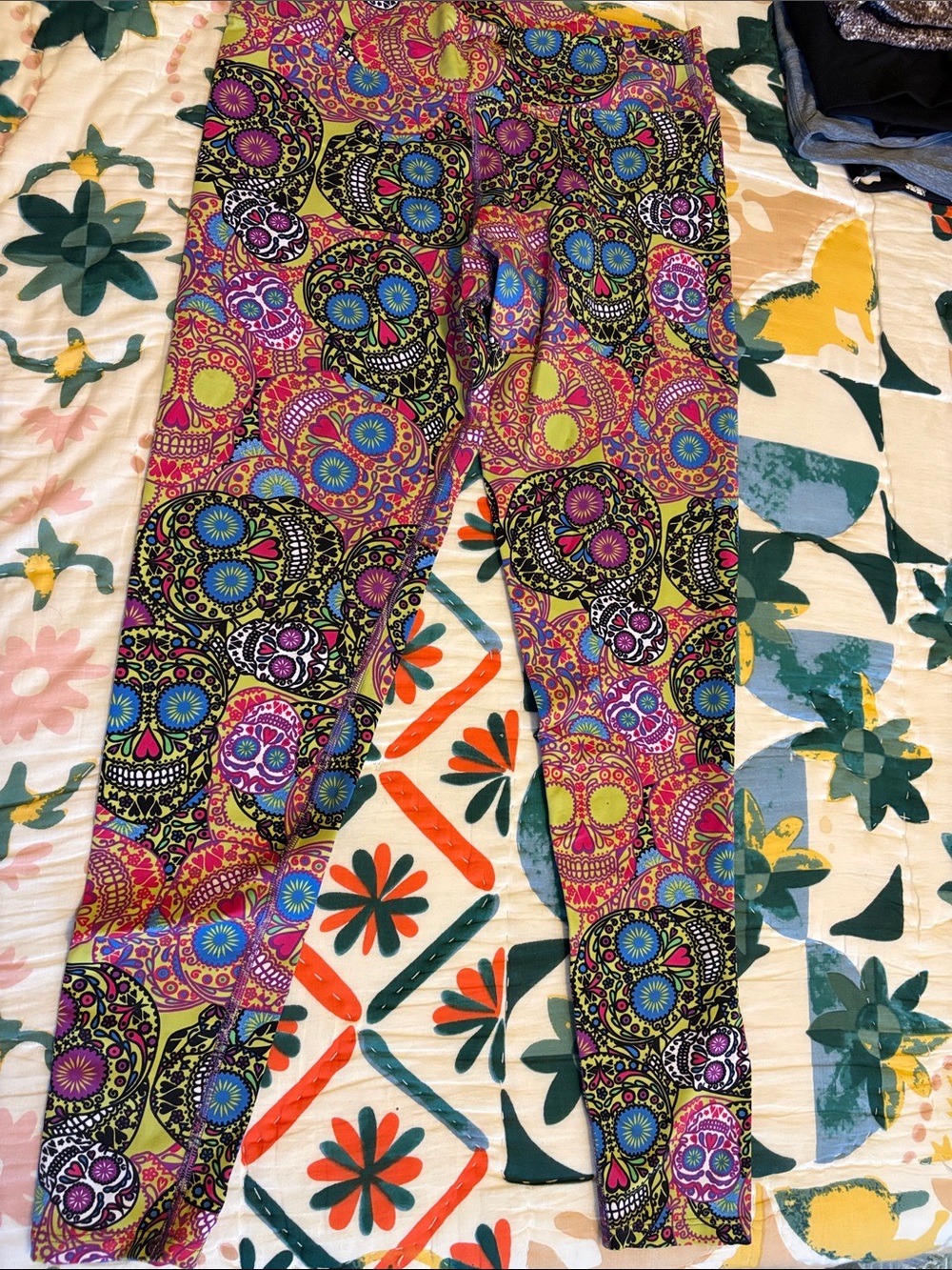 Donajo Multicolor Sugar Skull Print Leggings